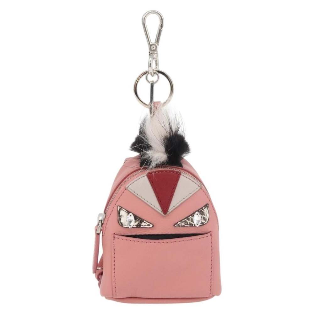 Fendi Monster Eyes Bag Charm Leather Pink